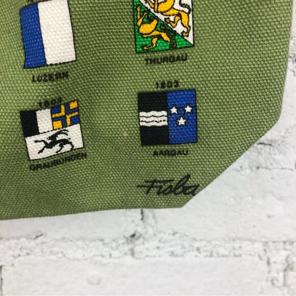 Vintage Swiss Fisba map river flag tote. - Picture 5 of 5